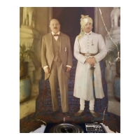 H.H Maharaja Ramanuj Sharan Singh Deo CBE and Political Agent W.D Croferd.